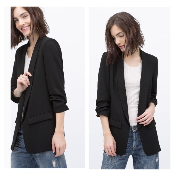 zara long black blazer